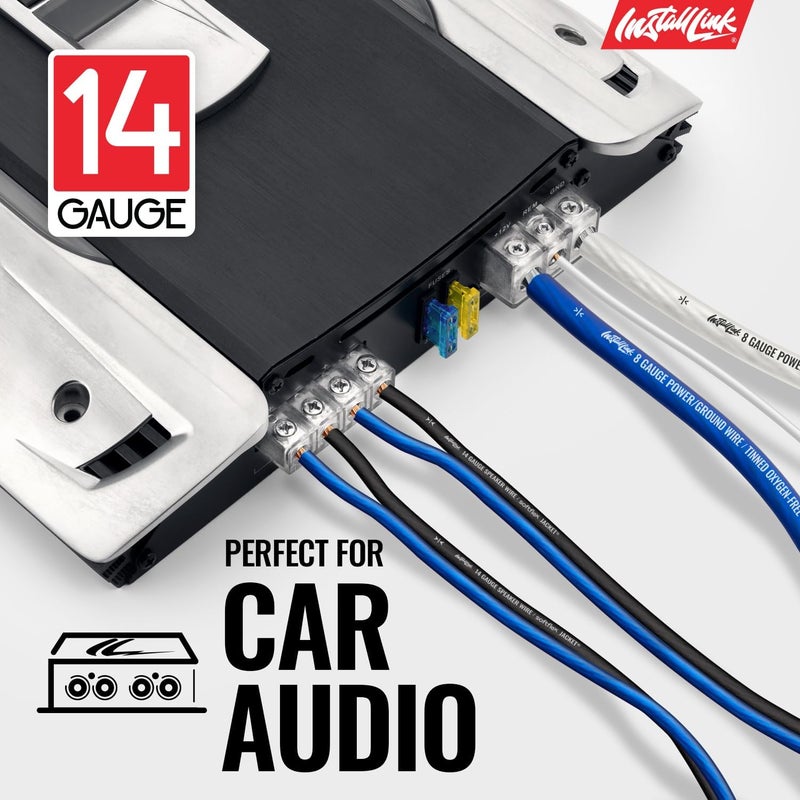 Install Link 14 AWG Gauge Speaker Wire Cable (100 Feet) Stereo, Car or Home Theater (CCA) - Image 3